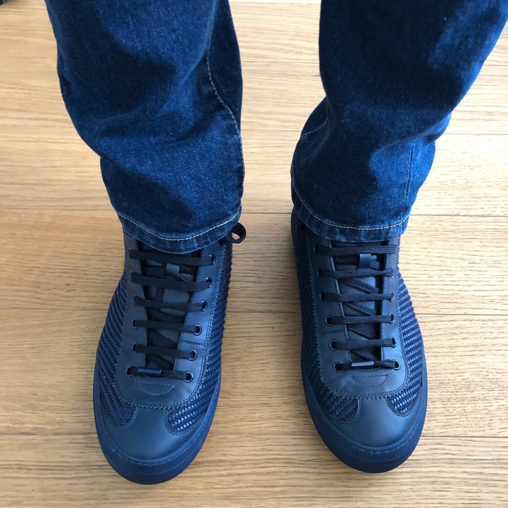 Jimmy Choo weaving patterned Navy Sneakers
